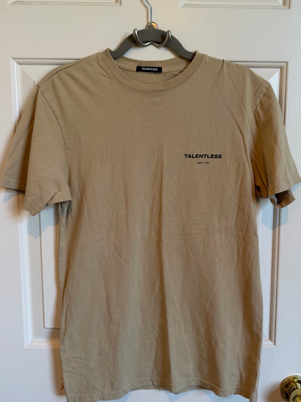 Men’s Talentless Men's Crewneck T-Shirt in Tan GUC Size Small Unisex